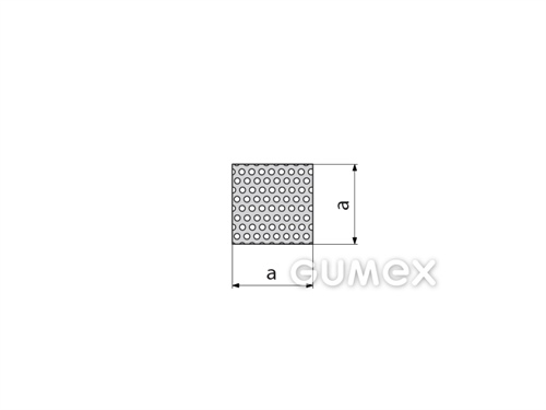 Quadratisches mikroporöses Profil, 5x5mm 2-Ströme, Dichte 500kg/m3, EPDM, -30°C/+80°C, schwarz, 